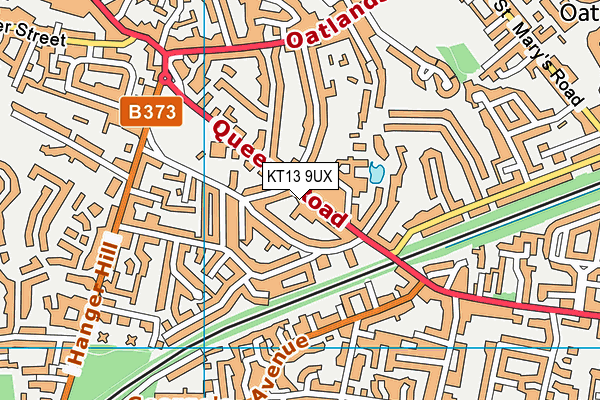 KT13 9UX map - OS VectorMap District (Ordnance Survey)