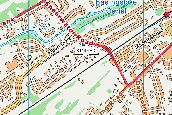 KT14 6AD map - OS VectorMap District (Ordnance Survey)