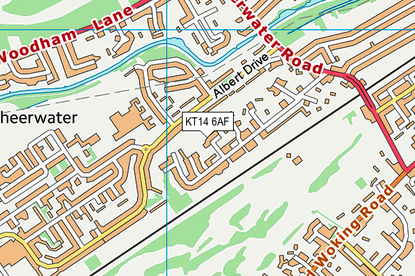 KT14 6AF map - OS VectorMap District (Ordnance Survey)