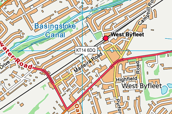 KT14 6DQ map - OS VectorMap District (Ordnance Survey)