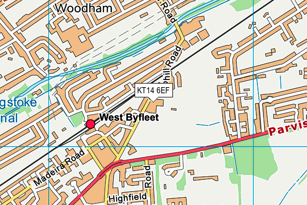 West Byfleet Junior School map (KT14 6EF) - OS VectorMap District (Ordnance Survey)