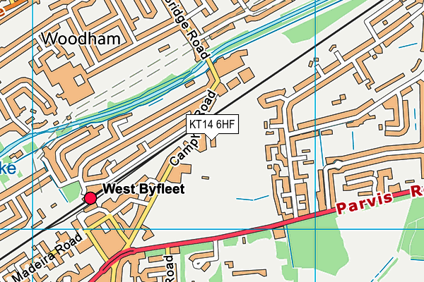 KT14 6HF map - OS VectorMap District (Ordnance Survey)