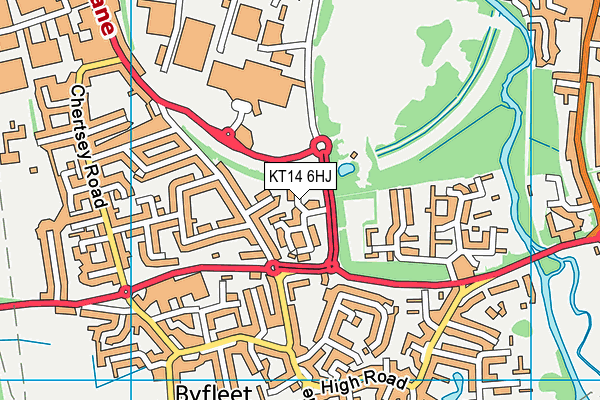 KT14 6HJ map - OS VectorMap District (Ordnance Survey)