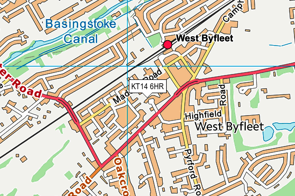 KT14 6HR map - OS VectorMap District (Ordnance Survey)