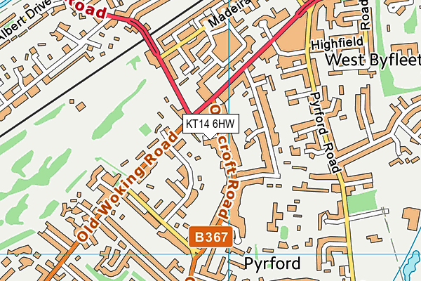 KT14 6HW map - OS VectorMap District (Ordnance Survey)