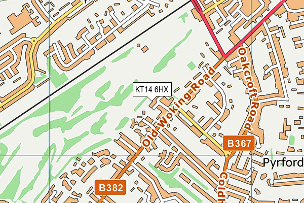 KT14 6HX map - OS VectorMap District (Ordnance Survey)