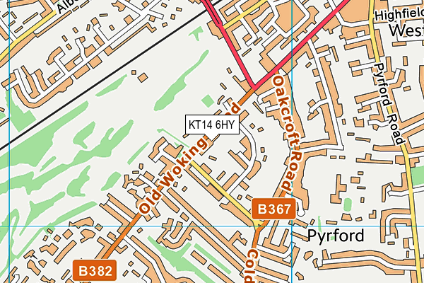 KT14 6HY map - OS VectorMap District (Ordnance Survey)
