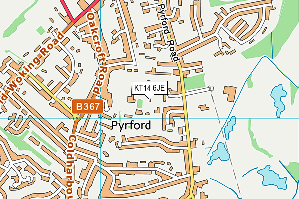 KT14 6JE map - OS VectorMap District (Ordnance Survey)