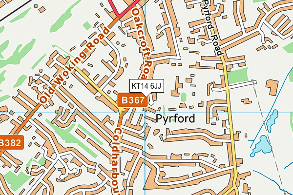 KT14 6JJ map - OS VectorMap District (Ordnance Survey)