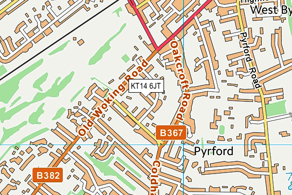 KT14 6JT map - OS VectorMap District (Ordnance Survey)