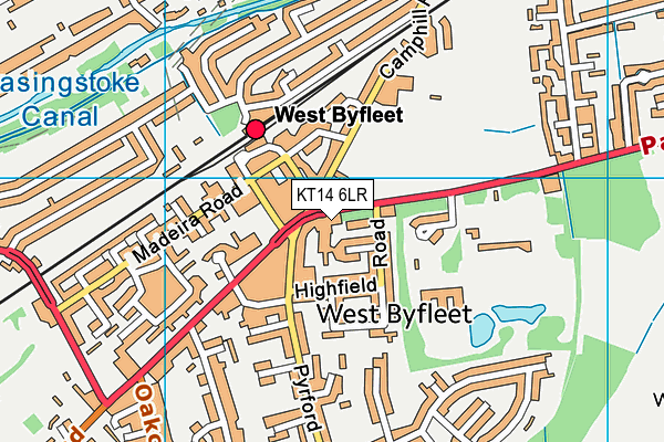 KT14 6LR map - OS VectorMap District (Ordnance Survey)