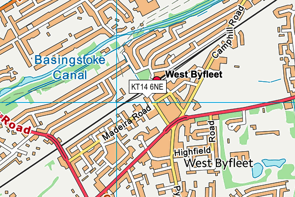 Map of WEST BYFLEET PHYSIOTHERAPY CLINIC LTD at district scale