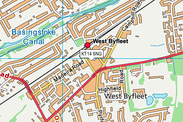 KT14 6NG map - OS VectorMap District (Ordnance Survey)