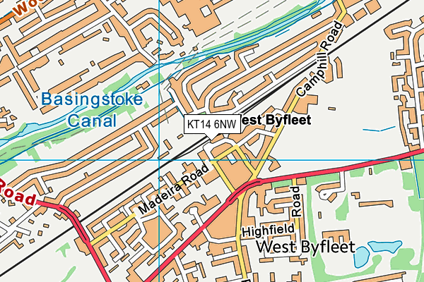 KT14 6NW map - OS VectorMap District (Ordnance Survey)