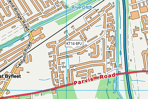 KT14 6PJ map - OS VectorMap District (Ordnance Survey)