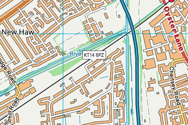 KT14 6PZ map - OS VectorMap District (Ordnance Survey)