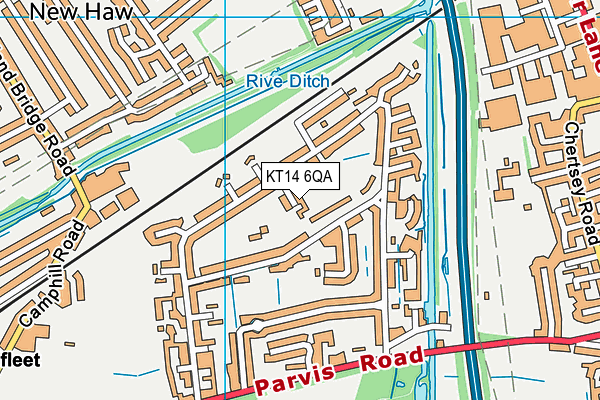 KT14 6QA map - OS VectorMap District (Ordnance Survey)