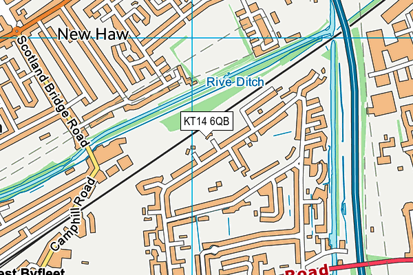 KT14 6QB map - OS VectorMap District (Ordnance Survey)