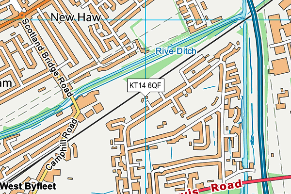 KT14 6QF map - OS VectorMap District (Ordnance Survey)