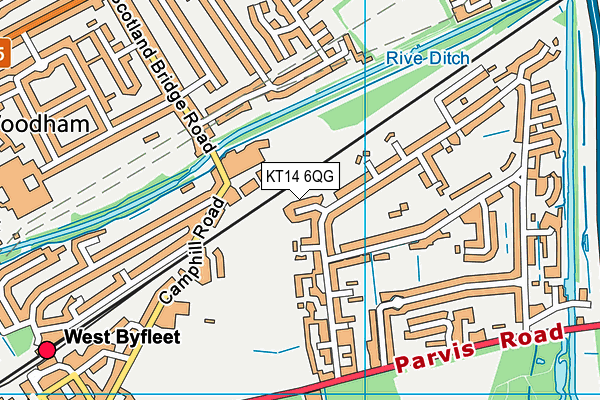 KT14 6QG map - OS VectorMap District (Ordnance Survey)