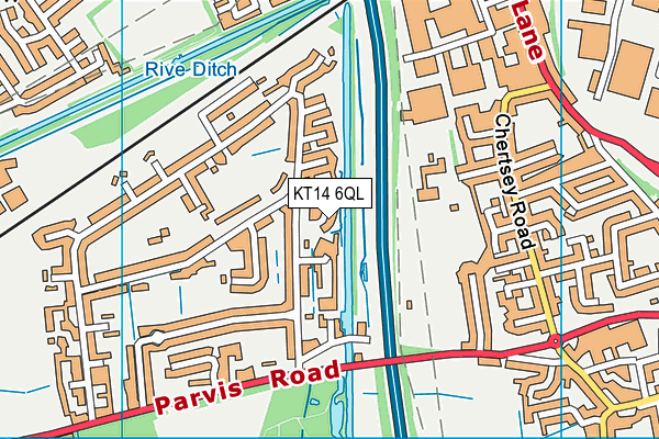 KT14 6QL map - OS VectorMap District (Ordnance Survey)