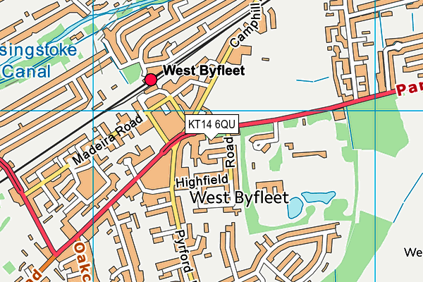 KT14 6QU map - OS VectorMap District (Ordnance Survey)