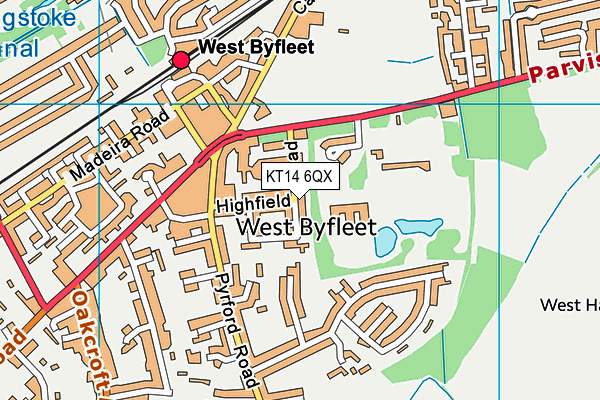 KT14 6QX map - OS VectorMap District (Ordnance Survey)