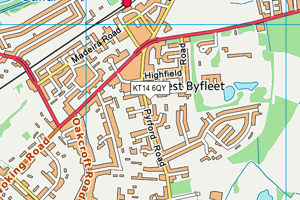 KT14 6QY map - OS VectorMap District (Ordnance Survey)