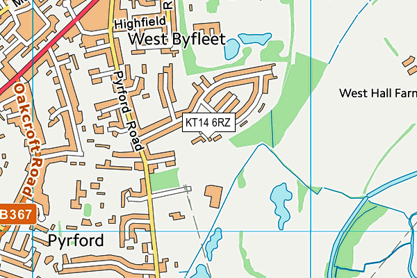 KT14 6RZ map - OS VectorMap District (Ordnance Survey)