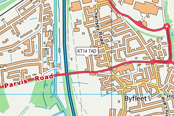 KT14 7AD map - OS VectorMap District (Ordnance Survey)