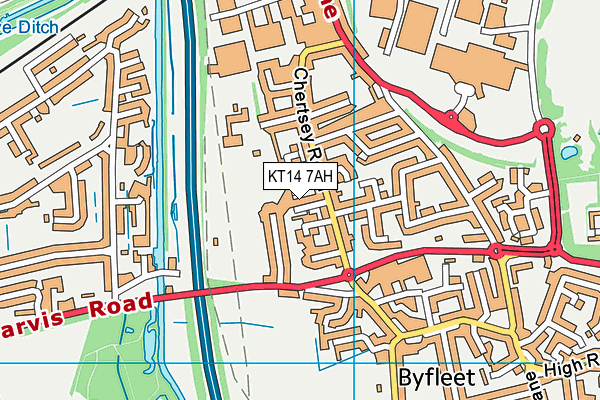 KT14 7AH map - OS VectorMap District (Ordnance Survey)