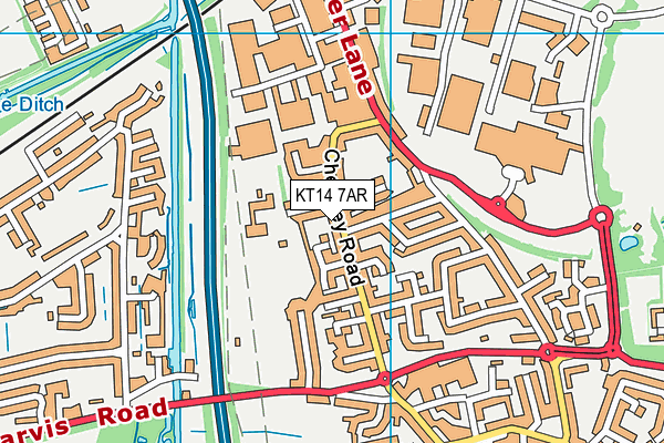 KT14 7AR map - OS VectorMap District (Ordnance Survey)