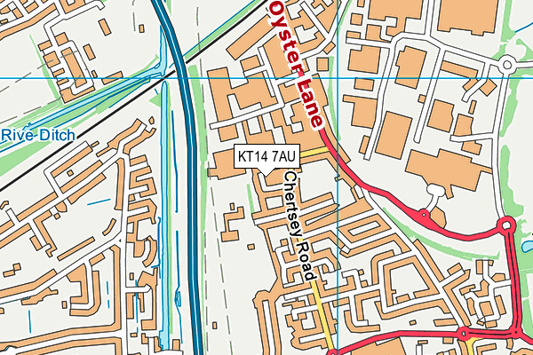 KT14 7AU map - OS VectorMap District (Ordnance Survey)