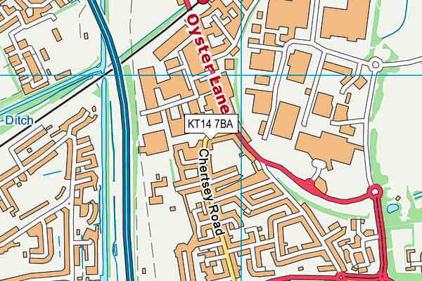 KT14 7BA map - OS VectorMap District (Ordnance Survey)