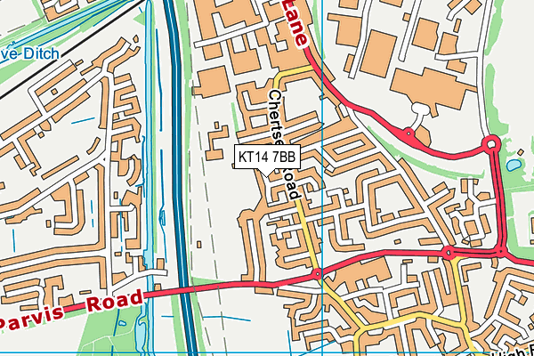 KT14 7BB map - OS VectorMap District (Ordnance Survey)