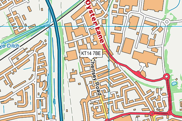 KT14 7BE map - OS VectorMap District (Ordnance Survey)
