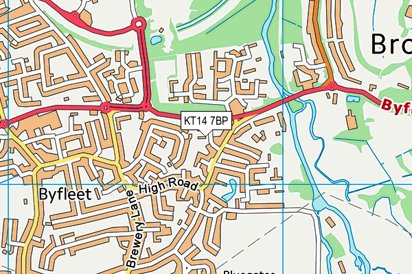 KT14 7BP map - OS VectorMap District (Ordnance Survey)