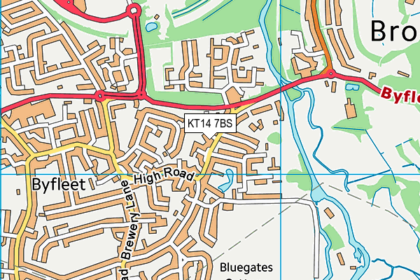 KT14 7BS map - OS VectorMap District (Ordnance Survey)