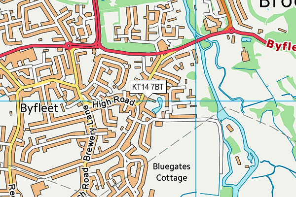 KT14 7BT map - OS VectorMap District (Ordnance Survey)
