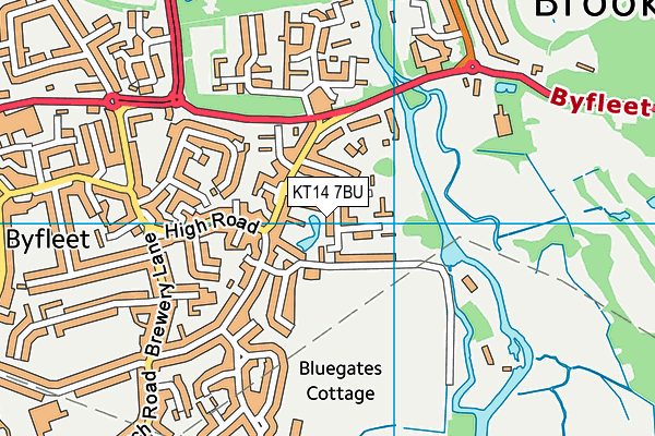 KT14 7BU map - OS VectorMap District (Ordnance Survey)