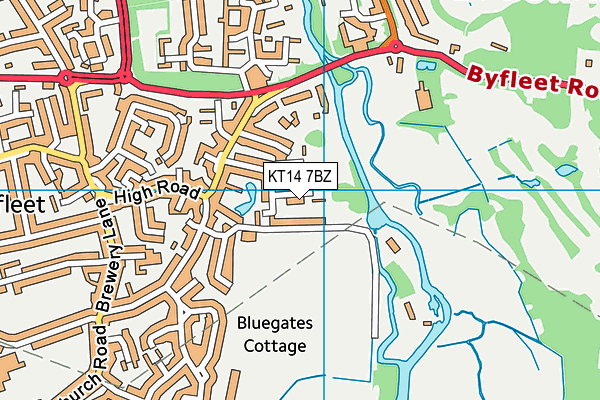KT14 7BZ map - OS VectorMap District (Ordnance Survey)