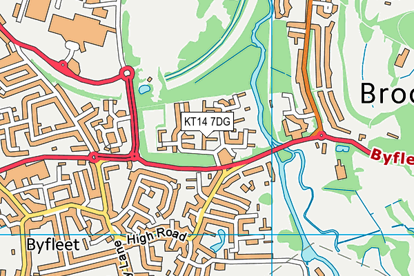 KT14 7DG map - OS VectorMap District (Ordnance Survey)