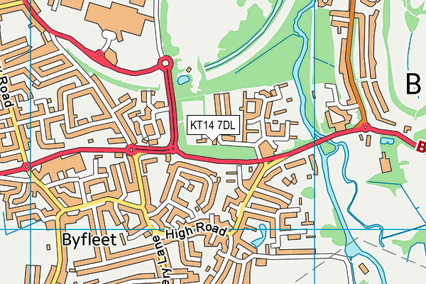 KT14 7DL map - OS VectorMap District (Ordnance Survey)