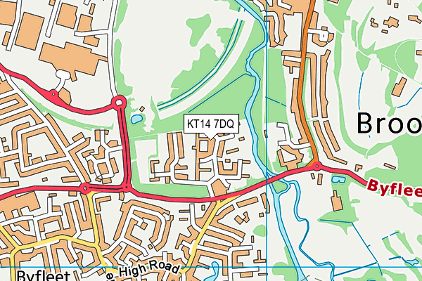 KT14 7DQ map - OS VectorMap District (Ordnance Survey)