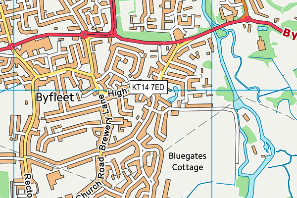 KT14 7ED map - OS VectorMap District (Ordnance Survey)