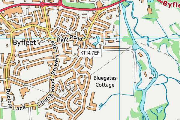 KT14 7EF map - OS VectorMap District (Ordnance Survey)