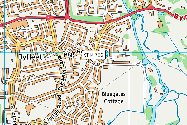 KT14 7EG map - OS VectorMap District (Ordnance Survey)