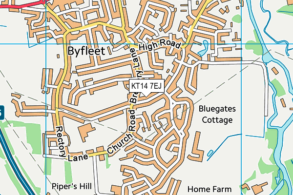 KT14 7EJ map - OS VectorMap District (Ordnance Survey)