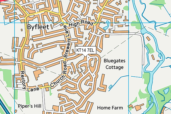 KT14 7EL map - OS VectorMap District (Ordnance Survey)