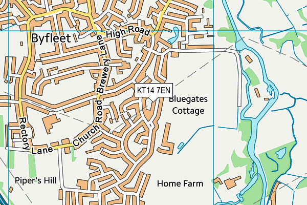 KT14 7EN map - OS VectorMap District (Ordnance Survey)